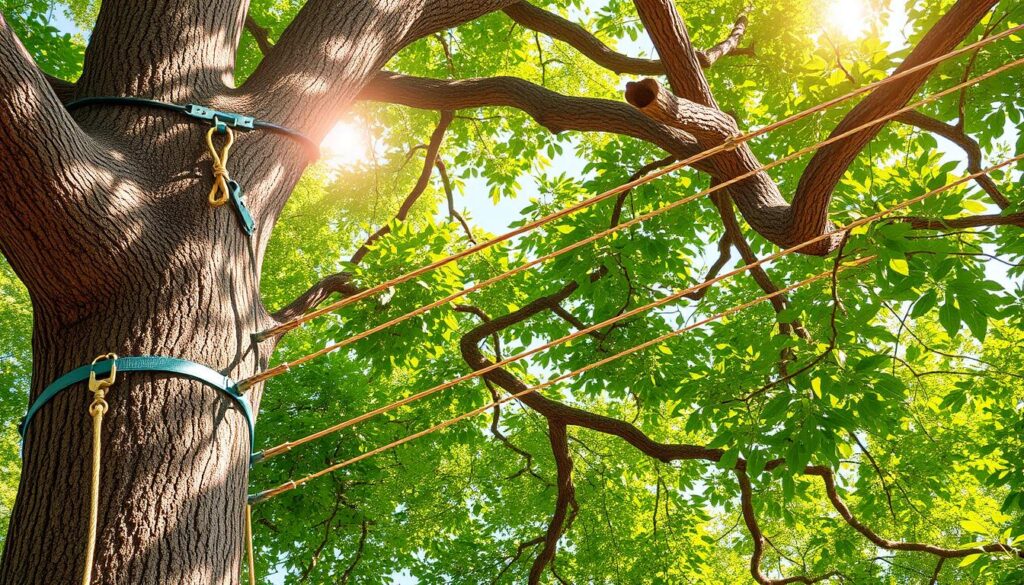 Tree support system for weak limbs Tree support system for weak limbs